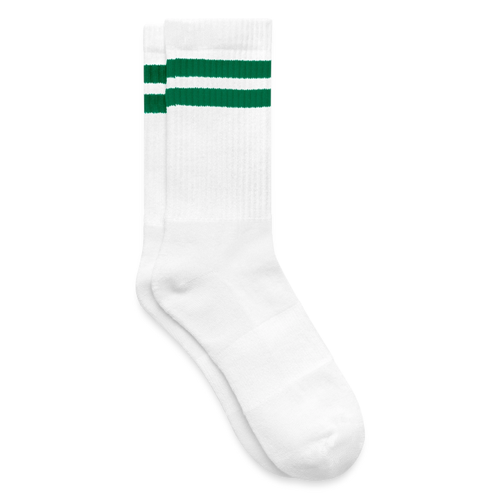 Gestreifte Tennissocken - Weiß/Grün