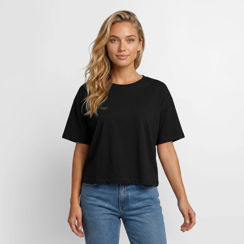 " Eye" Relaxed Fit Modal Cotton T-Shirt - Schwarz