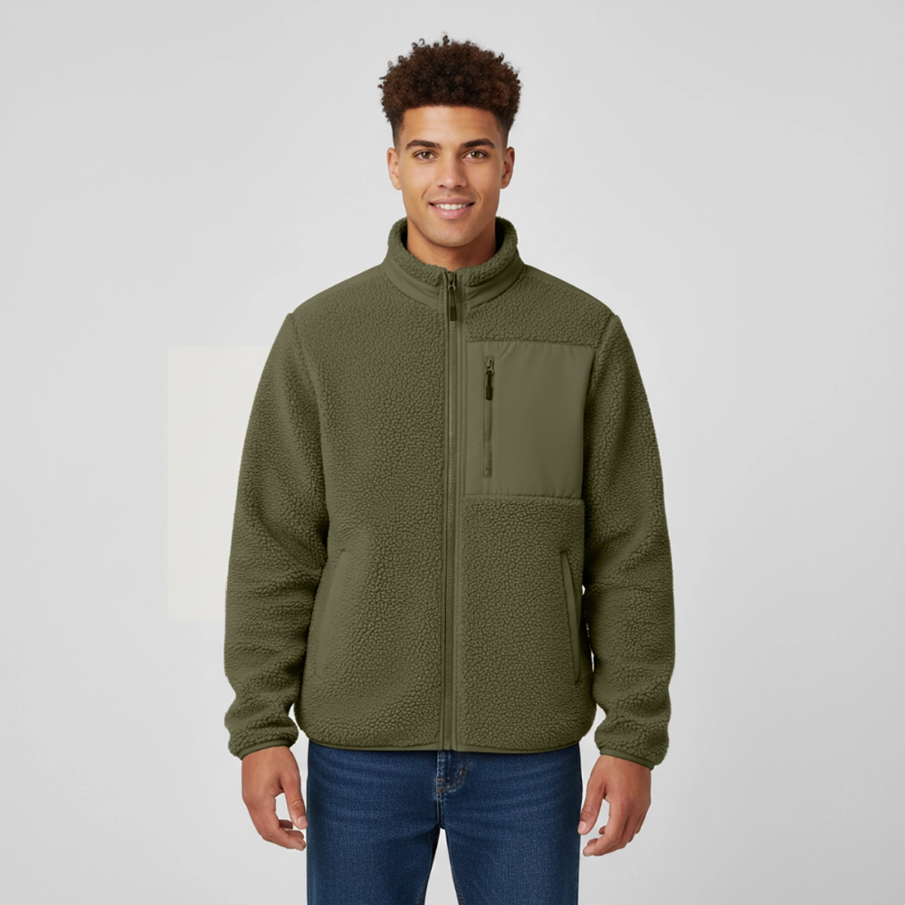 RELAXED FIT Unisex Sherpajacke von Stanley/Stella - Khaki