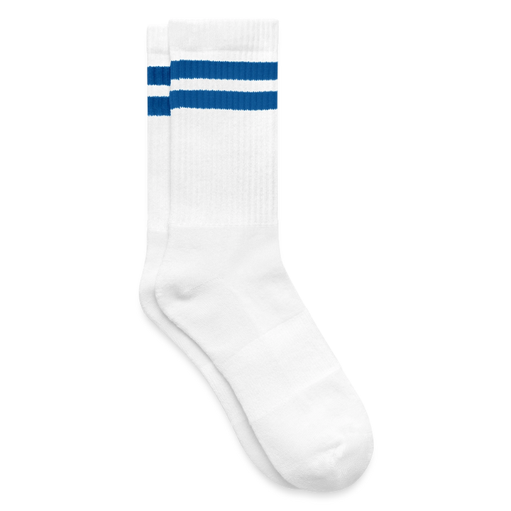 Gestreifte Tennissocken - Weiß/Blau