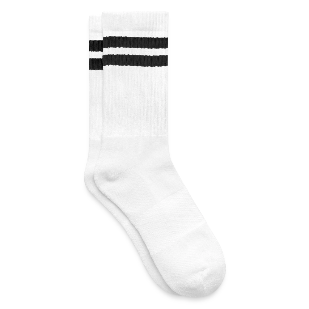Gestreifte Tennissocken - Weiß/Schwarz
