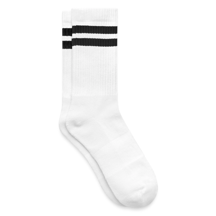 Gestreifte Tennissocken - Weiß/Schwarz