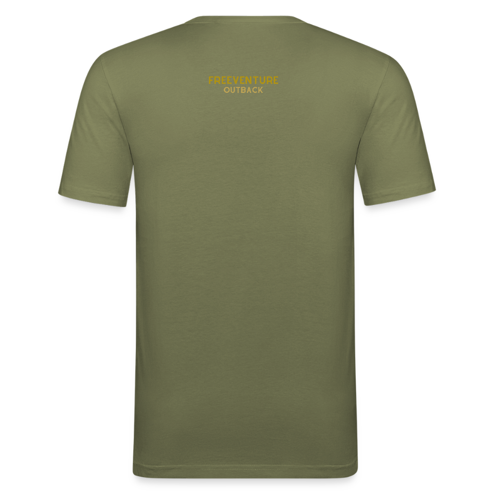 Slim Fit T-Shirt für Männer -  Bio 100%🌿 - Khaki Grün