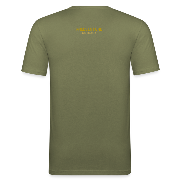 Slim Fit T-Shirt für Männer -  Bio 100%🌿 - Khaki Grün
