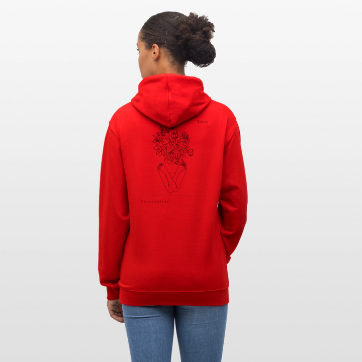 Kontrast-Hoodie – Zwei Farben, ein Look! - Rot/Weiß