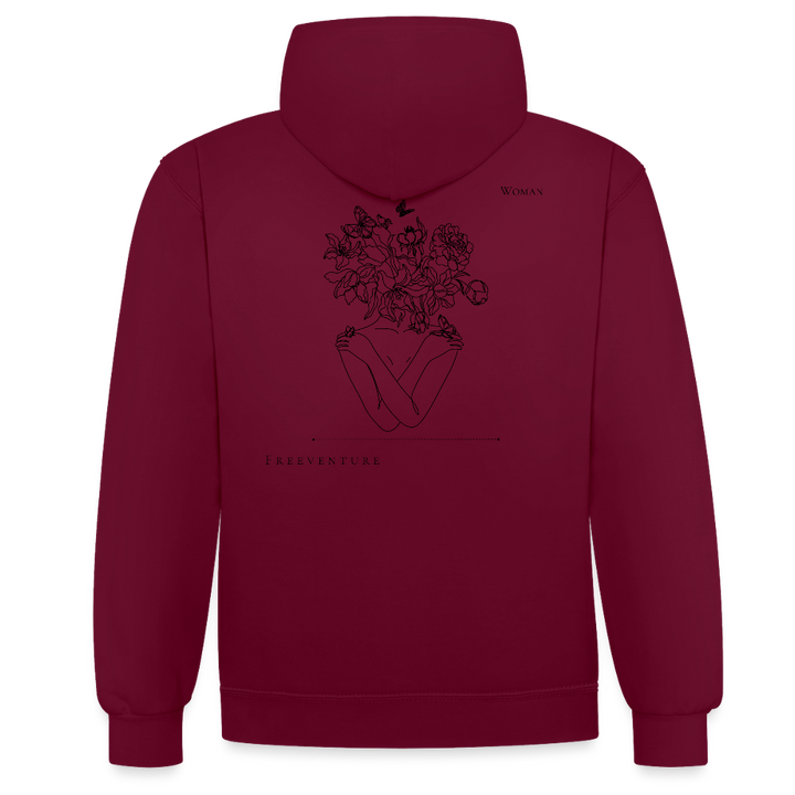 Kontrast-Hoodie – Zwei Farben, ein Look! - Weinrot/Anthrazit