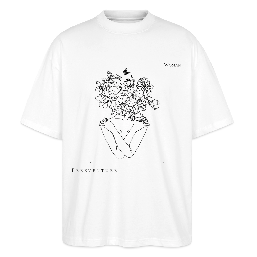 "Woman" Oversized Unisex Bio T-Shirt Blaster 2.0 - Weiß