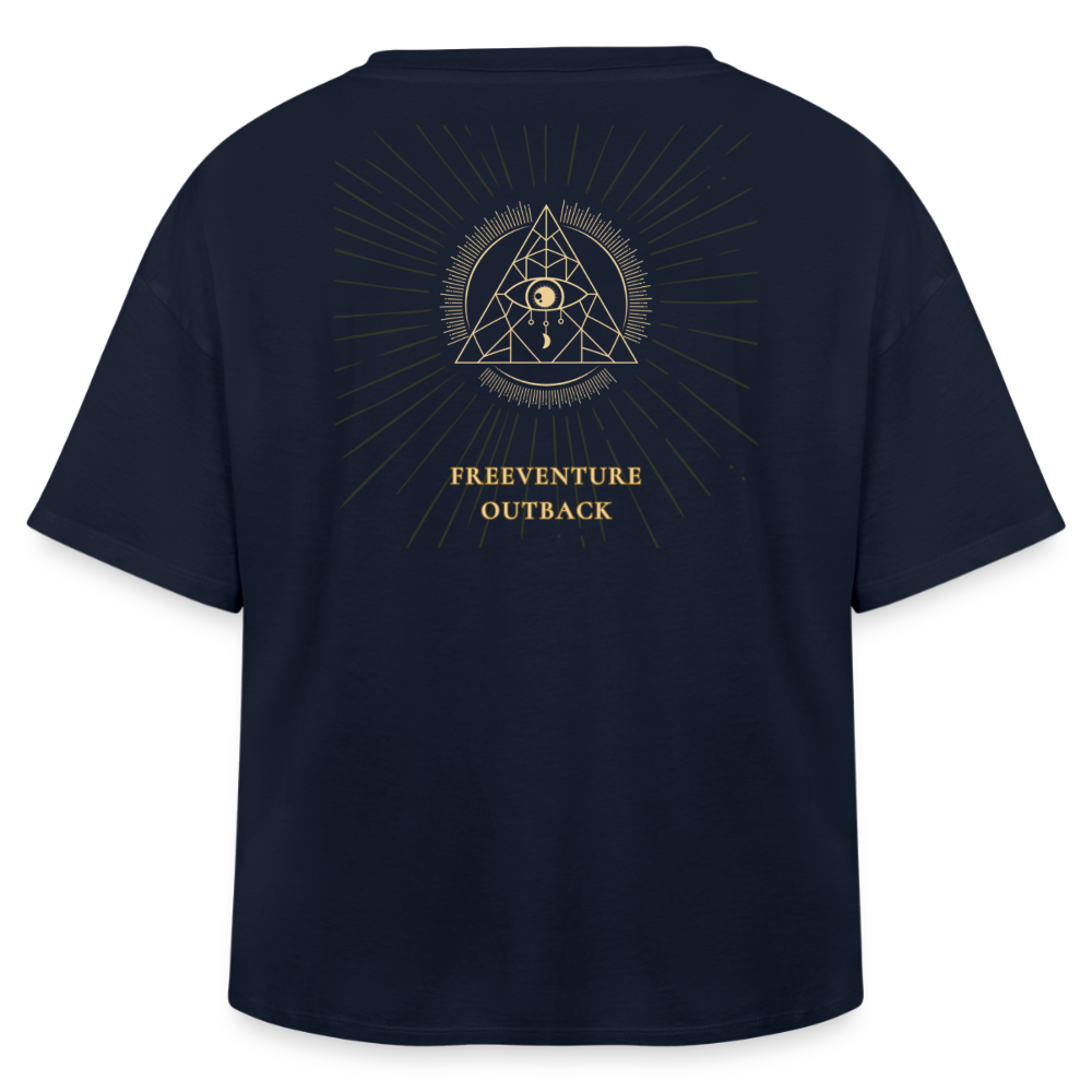 " Eye" Relaxed Fit Modal Cotton T-Shirt - Navy