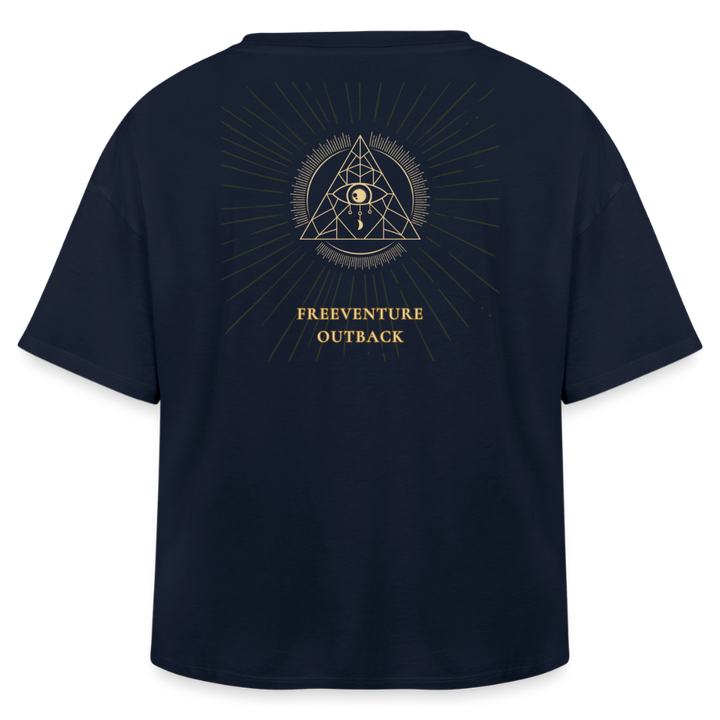 " Eye" Relaxed Fit Modal Cotton T-Shirt - Navy