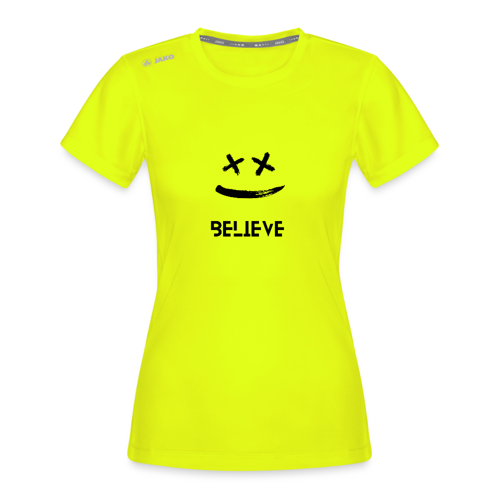 JAKO Frauen T-Shirt Run 2.0 – Dein Laufshirt mit Motivation! 🏃‍♂️😊 - Neongelb