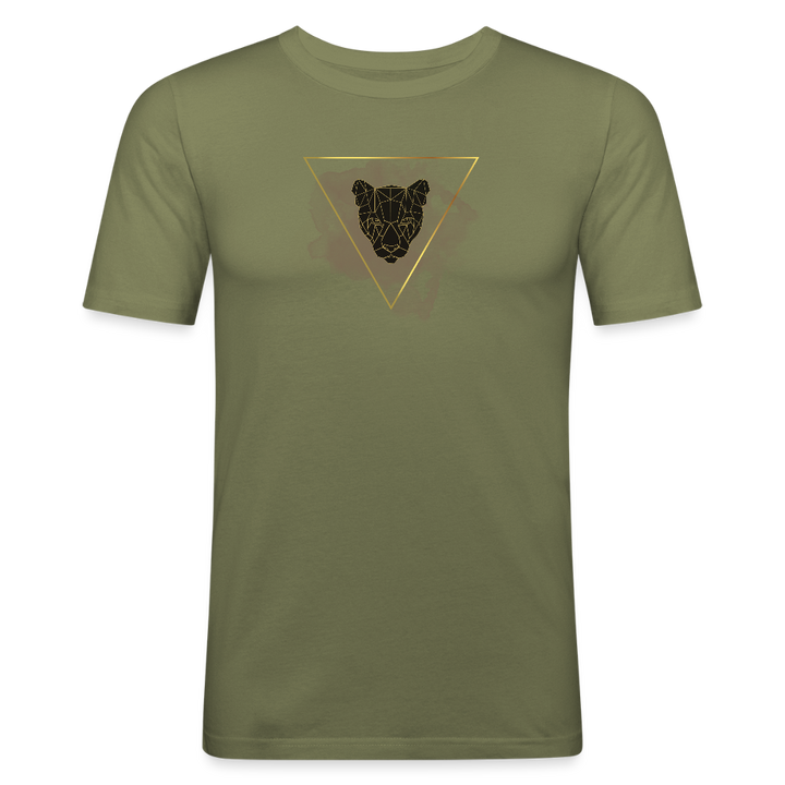 Slim Fit T-Shirt für Männer -  Bio 100%🌿 - Khaki Grün