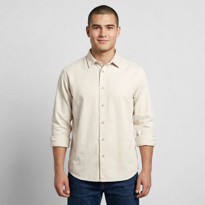 Relaxed Fit Unisex Organic Hemd - Natur