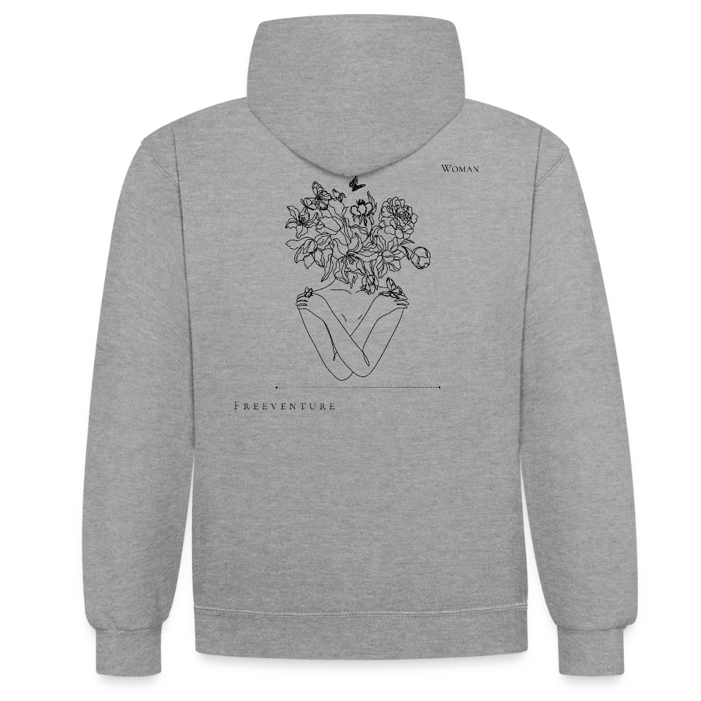 Kontrast-Hoodie – Zwei Farben, ein Look! - Grau meliert/Navy