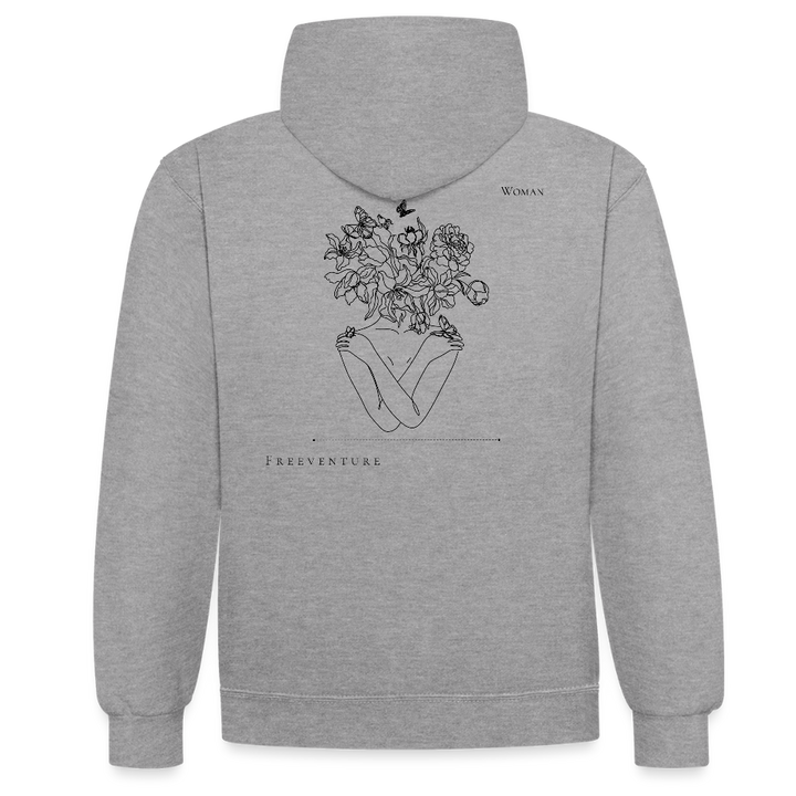 Kontrast-Hoodie – Zwei Farben, ein Look! - Grau meliert/Navy