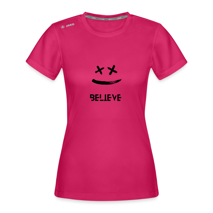 JAKO Frauen T-Shirt Run 2.0 – Dein Laufshirt mit Motivation! 🏃‍♂️😊 - dunkles Pink
