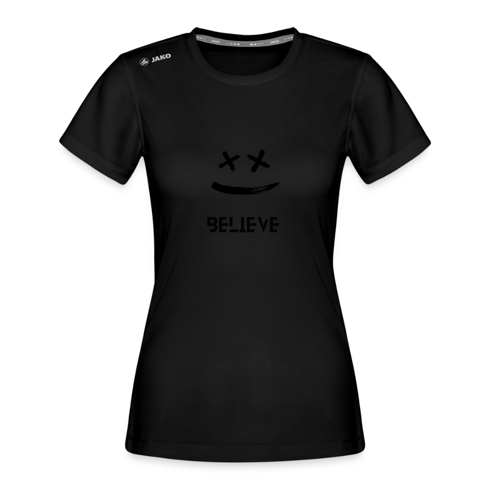 JAKO Frauen T-Shirt Run 2.0 – Dein Laufshirt mit Motivation! 🏃‍♂️😊 - Schwarz