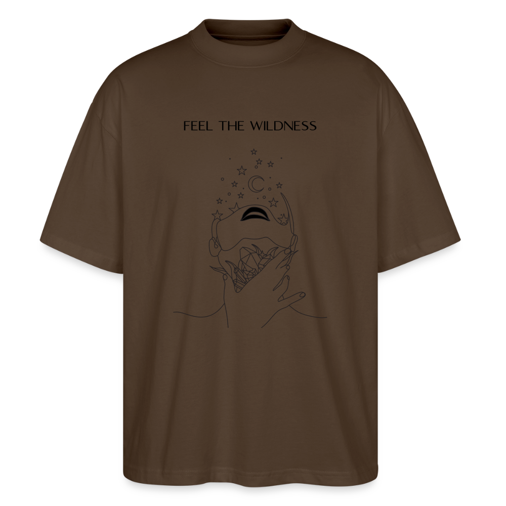 "Feel"Oversized Unisex Bio T-Shirt Blaster 2.0 - Dunkelbraun