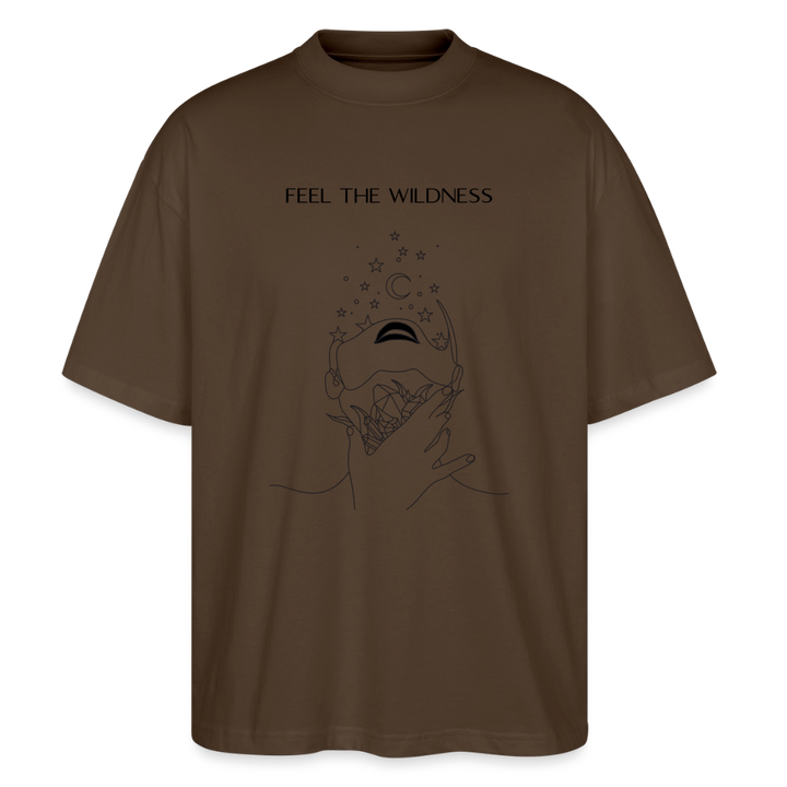"Feel"Oversized Unisex Bio T-Shirt Blaster 2.0 - Dunkelbraun
