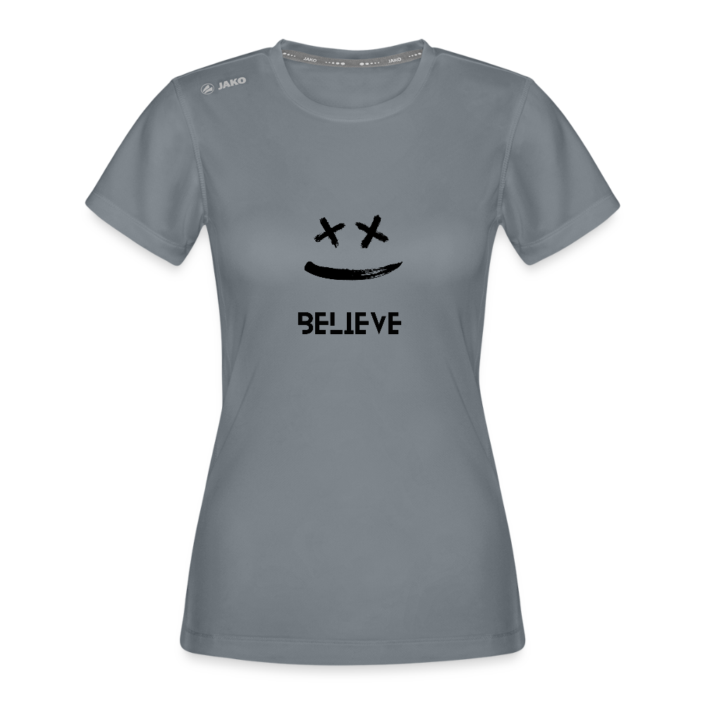 JAKO Frauen T-Shirt Run 2.0 – Dein Laufshirt mit Motivation! 🏃‍♂️😊 - Grau