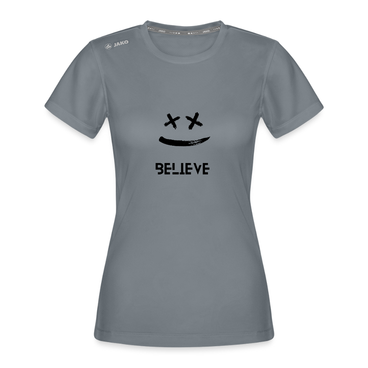 JAKO Frauen T-Shirt Run 2.0 – Dein Laufshirt mit Motivation! 🏃‍♂️😊 - Grau