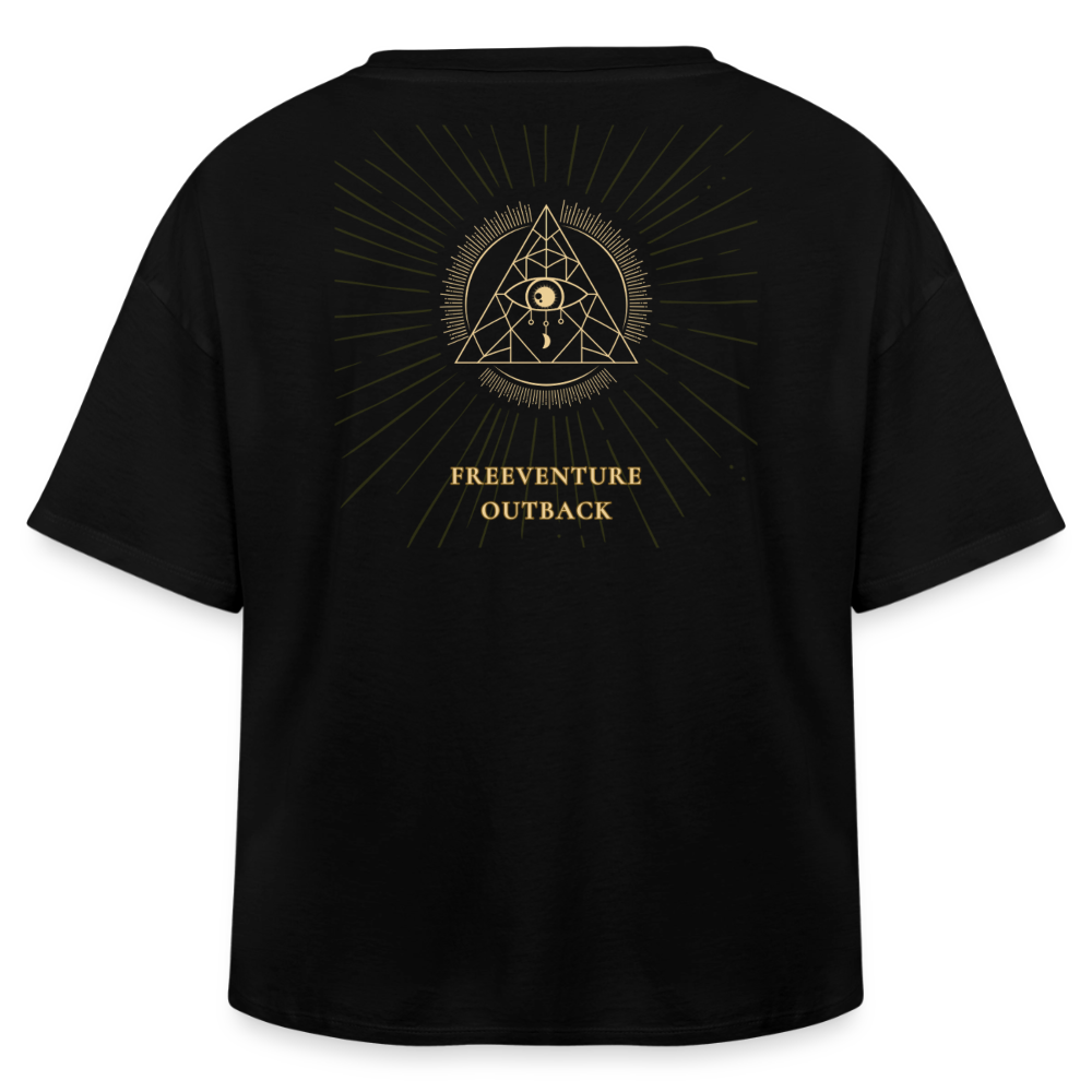 " Eye" Relaxed Fit Modal Cotton T-Shirt - Schwarz