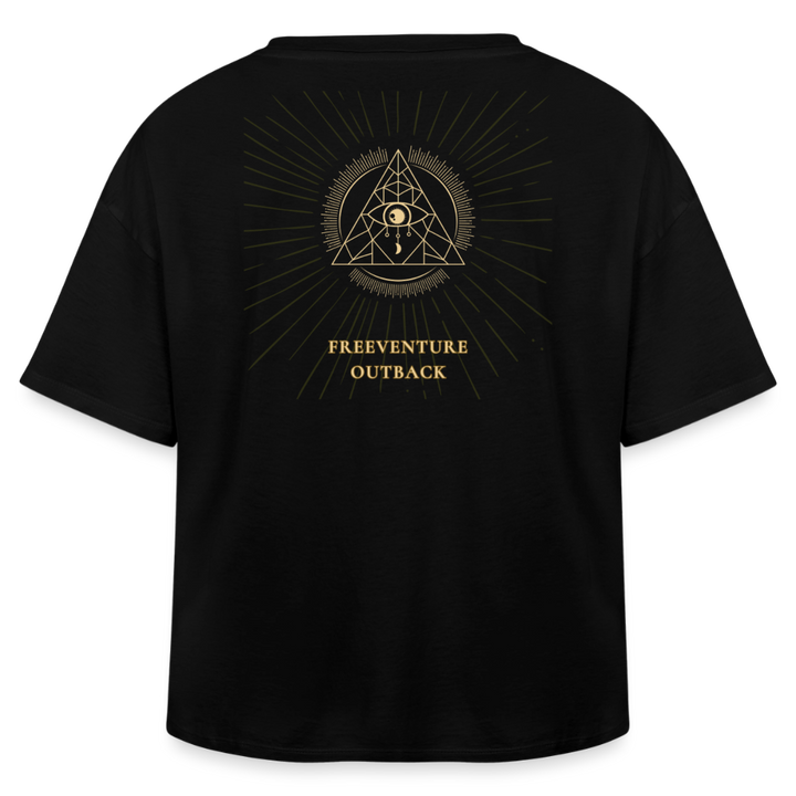 " Eye" Relaxed Fit Modal Cotton T-Shirt - Schwarz