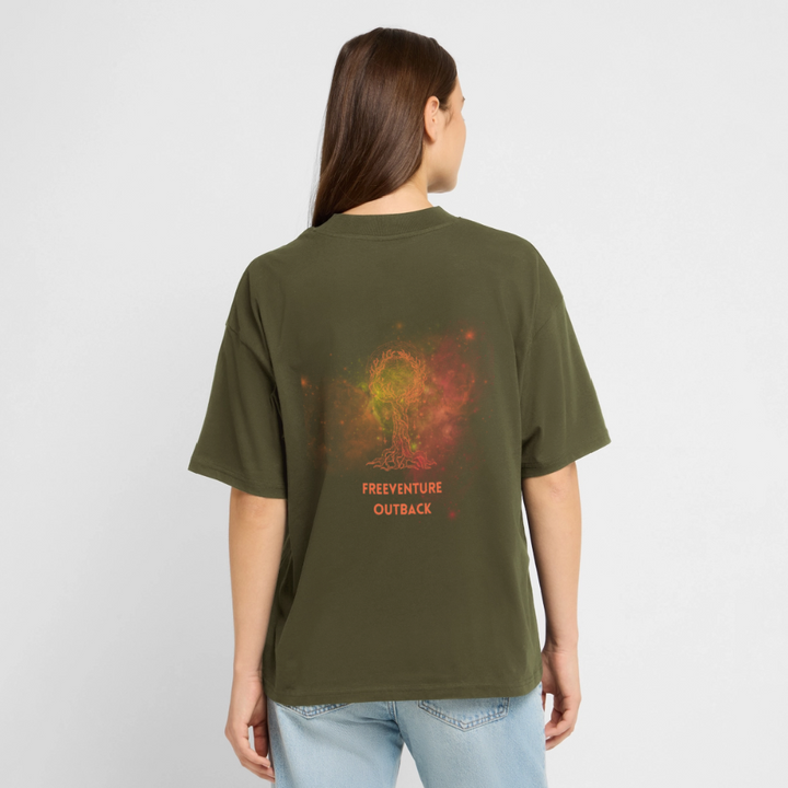 "Life of Tree" Oversized Unisex Bio T-Shirt Blaster 2.0 - Khaki