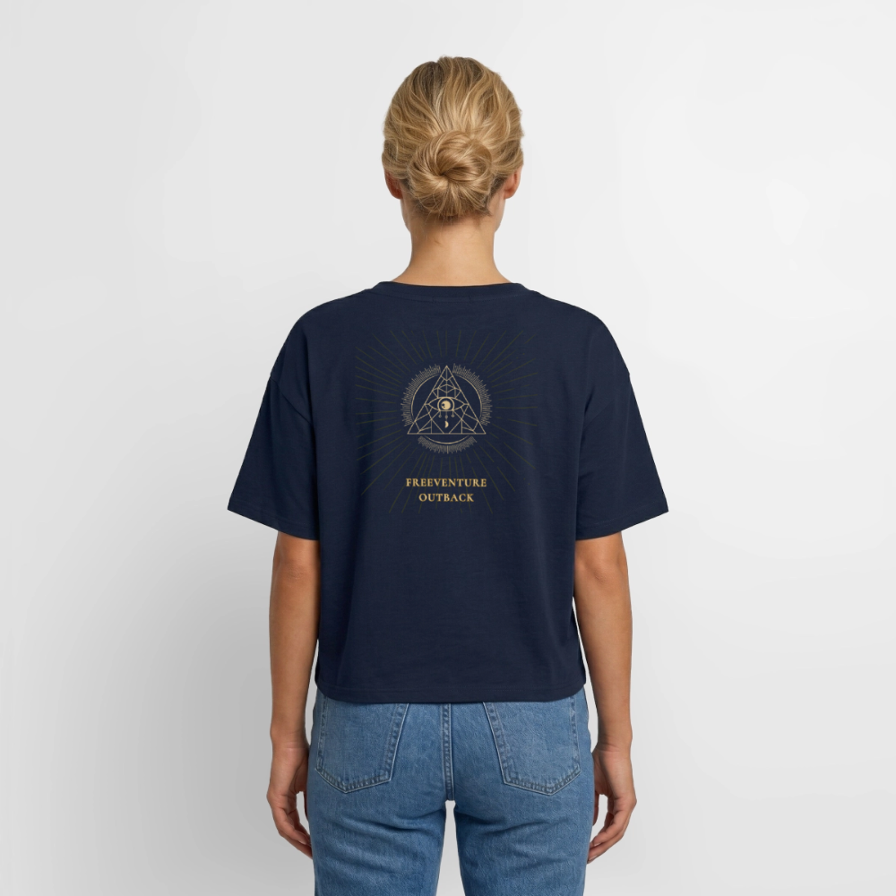 " Eye" Relaxed Fit Modal Cotton T-Shirt - Navy