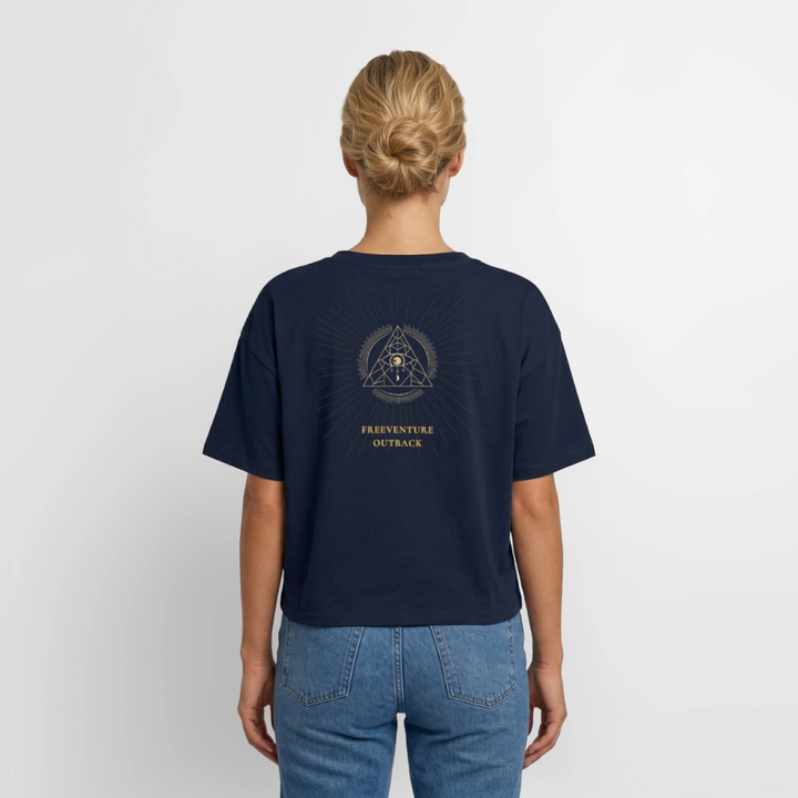 " Eye" Relaxed Fit Modal Cotton T-Shirt - Navy