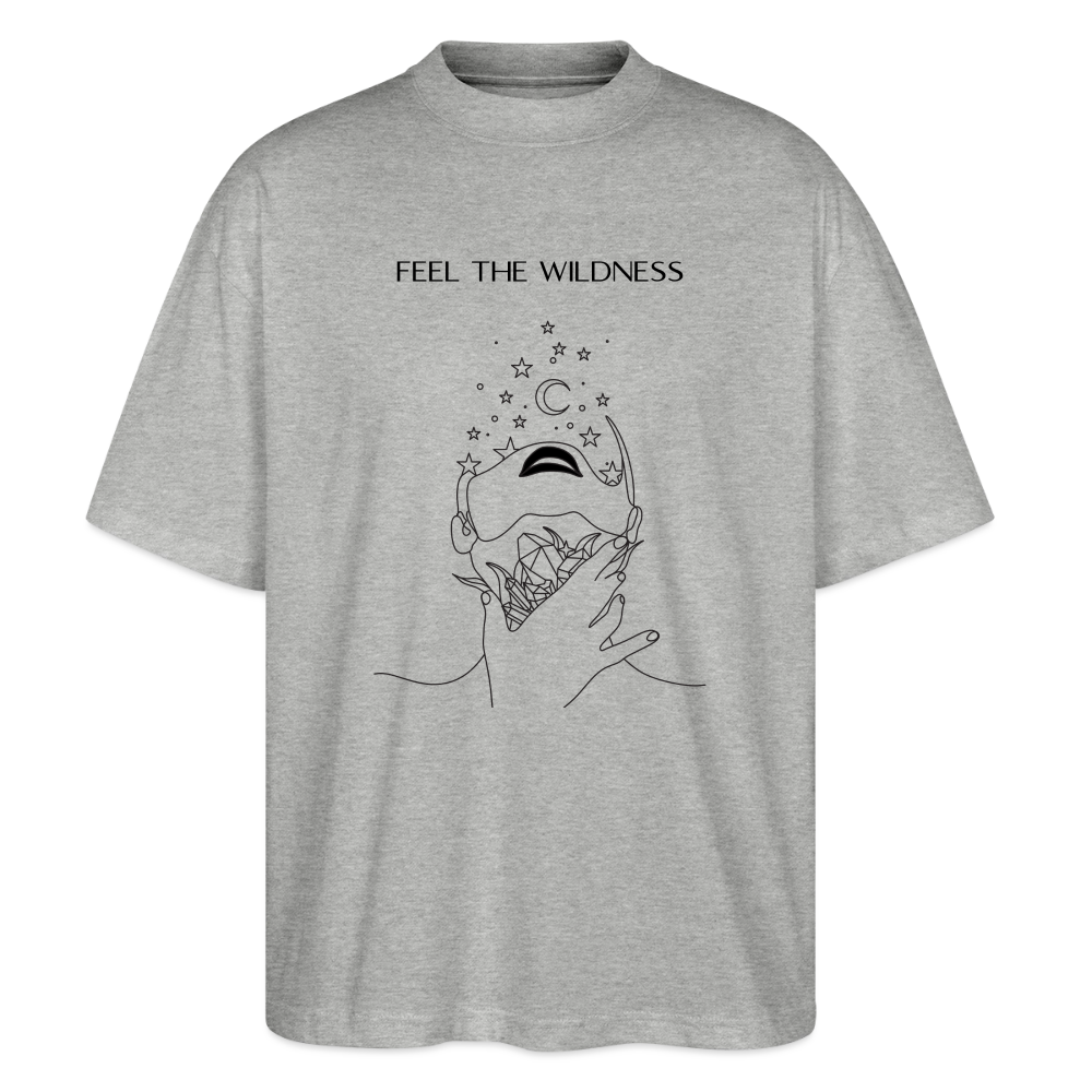 "Feel"Oversized Unisex Bio T-Shirt Blaster 2.0 - Grau meliert