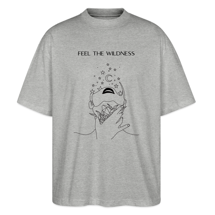 "Feel"Oversized Unisex Bio T-Shirt Blaster 2.0 - Grau meliert