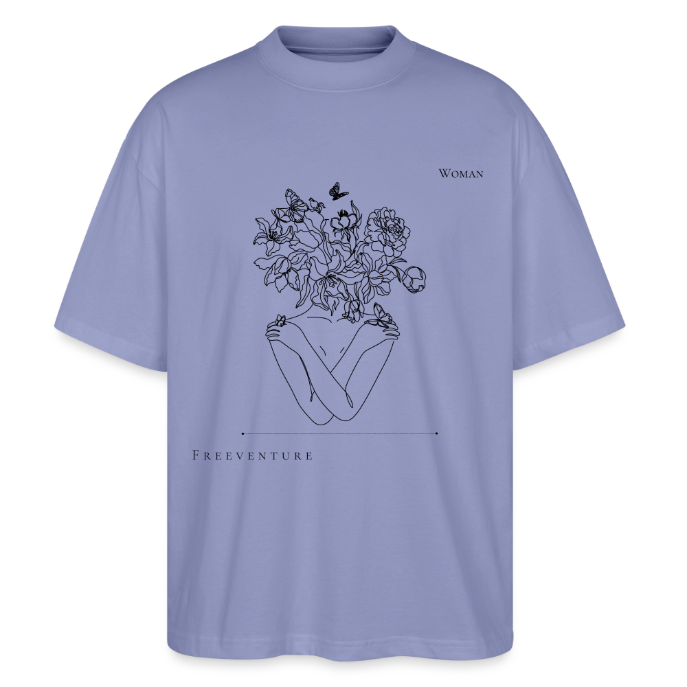 "Woman" Oversized Unisex Bio T-Shirt Blaster 2.0 - Violett