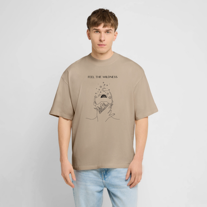 "Feel"Oversized Unisex Bio T-Shirt Blaster 2.0 - Steingrau