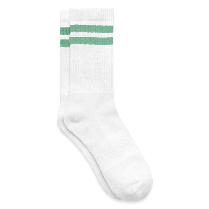 Gestreifte Tennissocken - Weiß/Mint