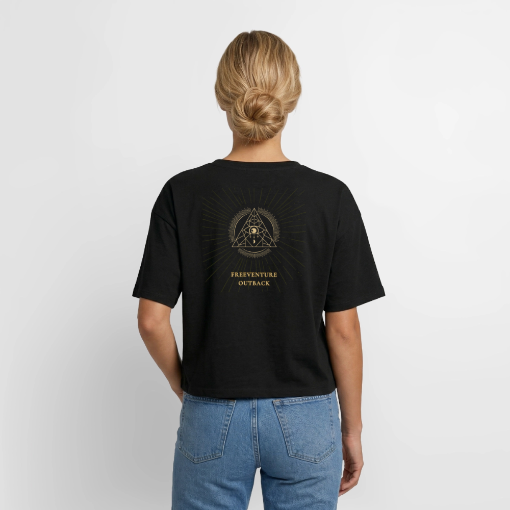 " Eye" Relaxed Fit Modal Cotton T-Shirt - Schwarz