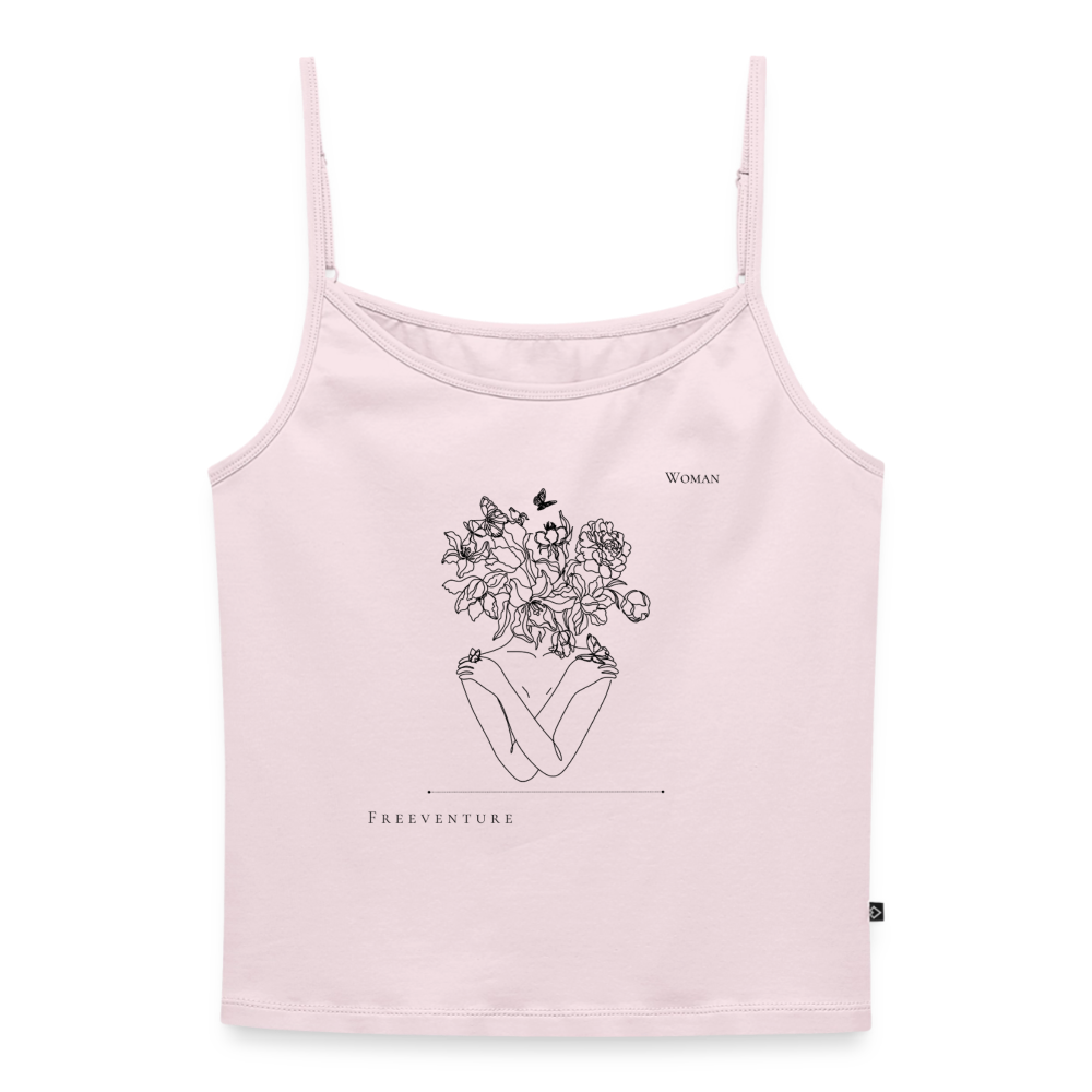 "Woman" Premium Organic Top Spaghettiträgern - Puderrosa