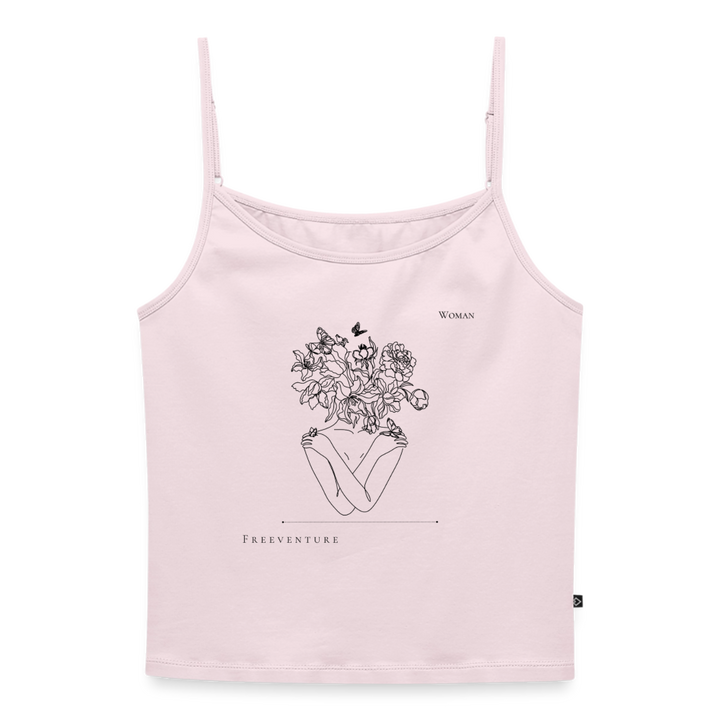 "Woman" Premium Organic Top Spaghettiträgern - Puderrosa
