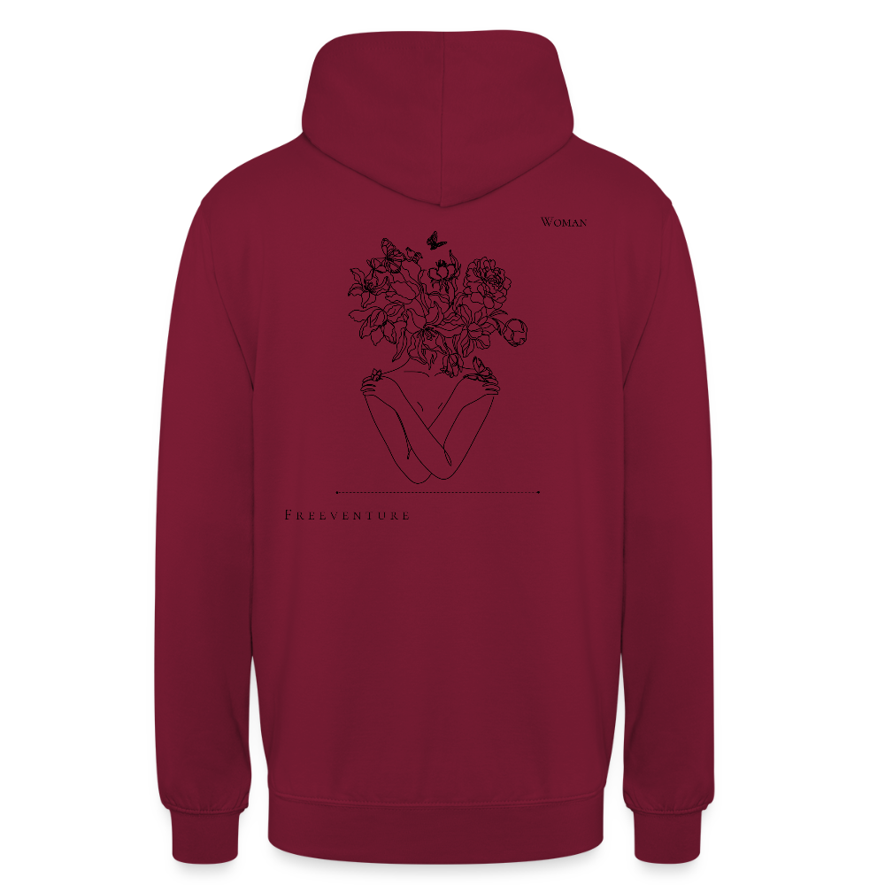 nisex Hoodie – Dein gemütlicher Alltagsbegleiter mit einzigartigem Design - Bordeaux