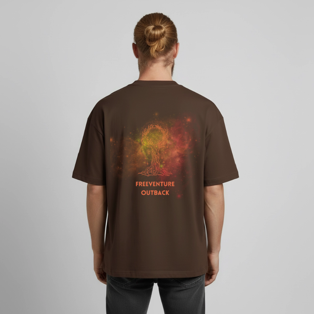 Life" of Tree" Heavyweight Unisex Boxy T-Shirt - Dunkelbraun