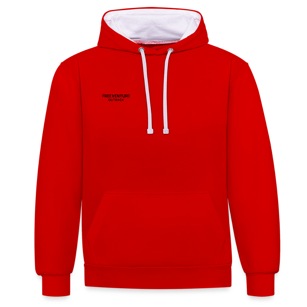 Kontrast-Hoodie – Zwei Farben, ein Look! - Rot/Weiß