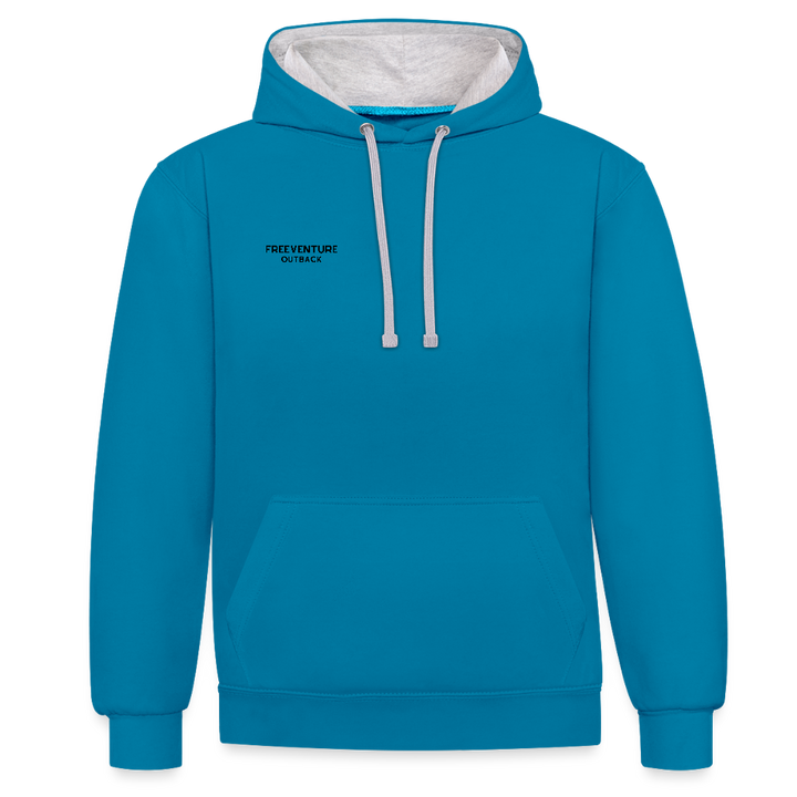 Kontrast-Hoodie – Zwei Farben, ein Look! - Pfauenblau/Grau meliert