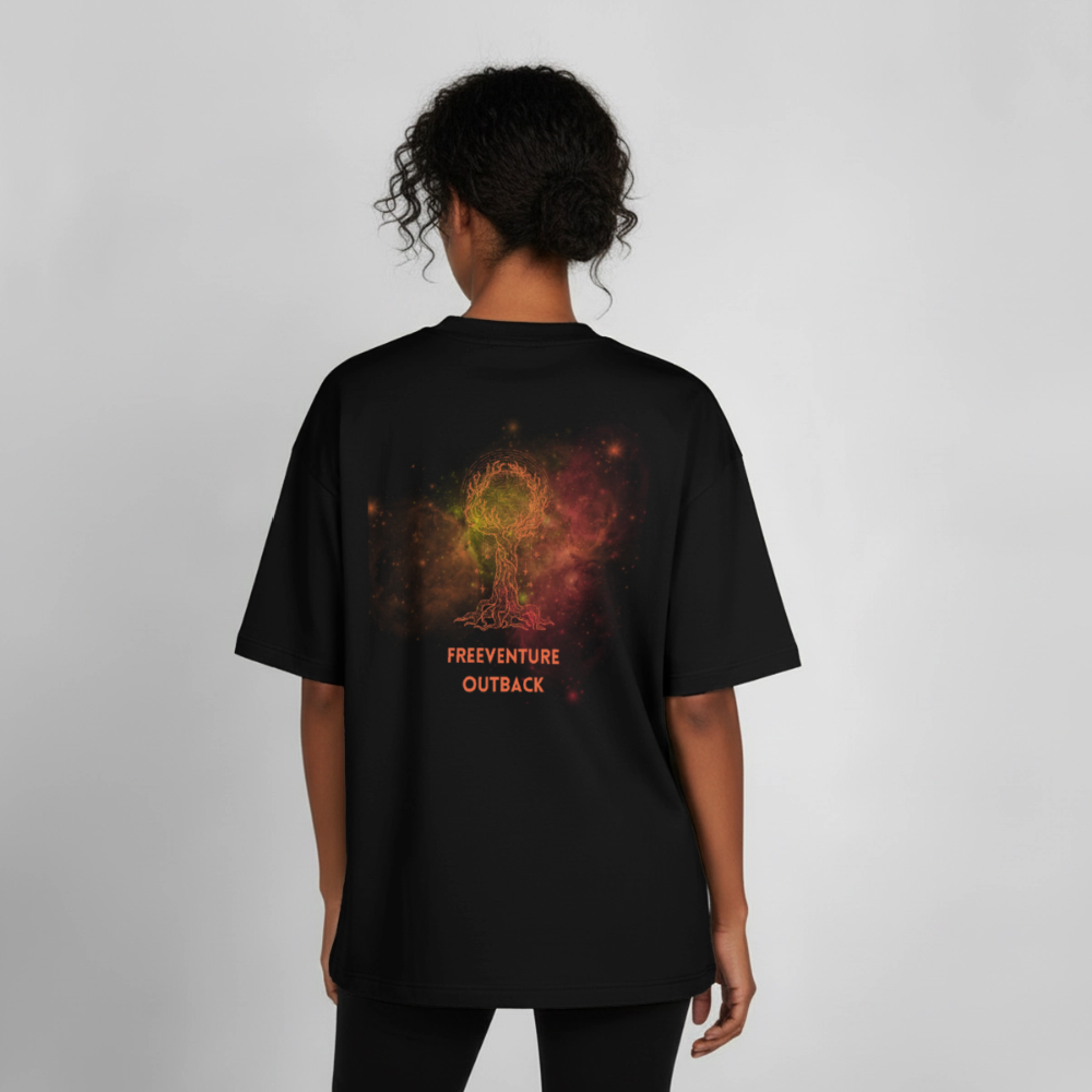Life" of Tree" Heavyweight Unisex Boxy T-Shirt - Schwarz