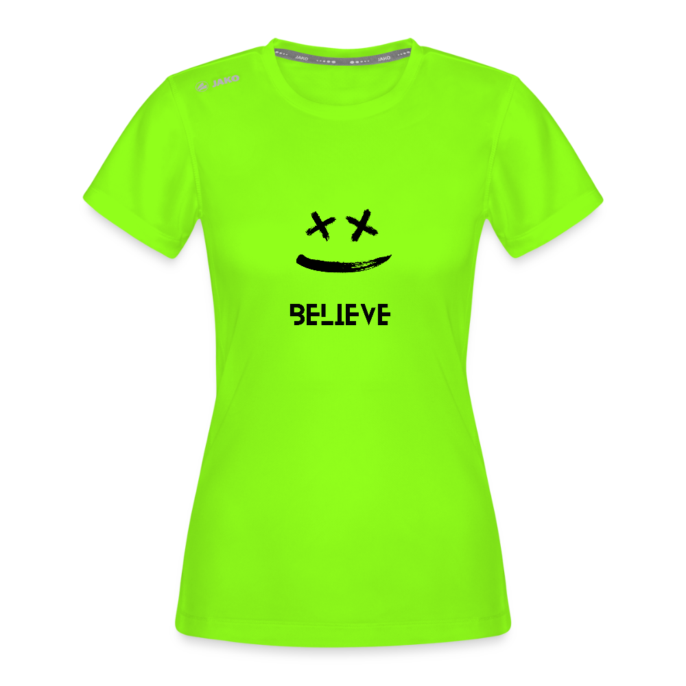 JAKO Frauen T-Shirt Run 2.0 – Dein Laufshirt mit Motivation! 🏃‍♂️😊 - Neongrün