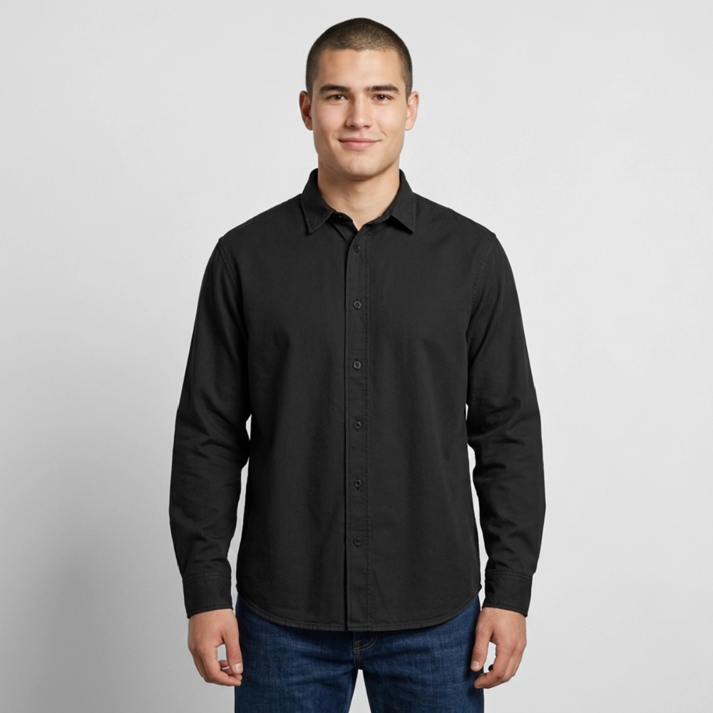 Relaxed Fit Unisex Organic Hemd - washed Black