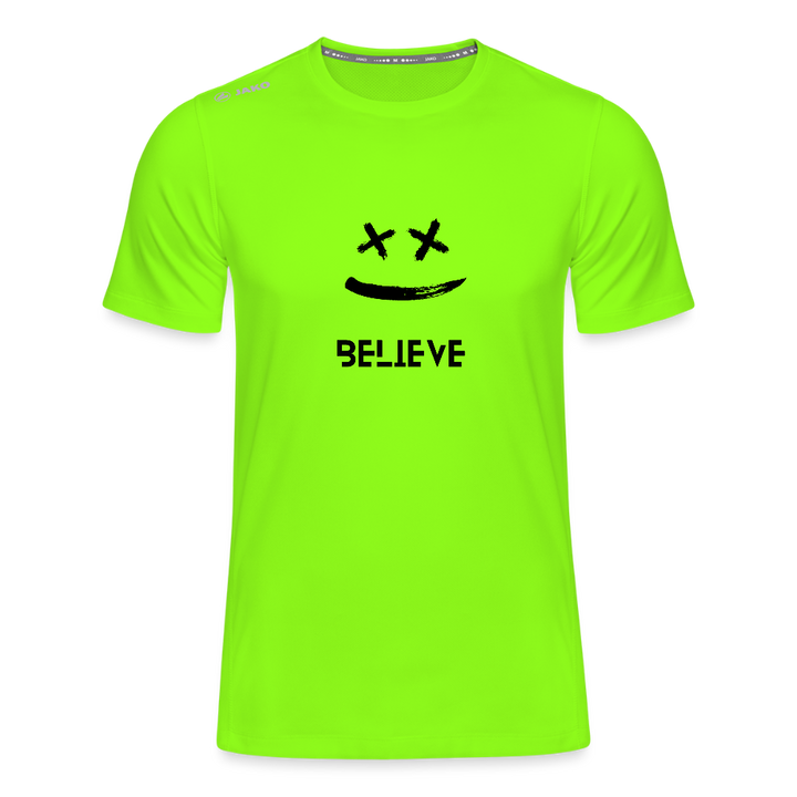 JAKO Männer T-Shirt Run 2.0 – Dein Laufshirt mit Motivation! 🏃‍♂️😊 - Neongrün