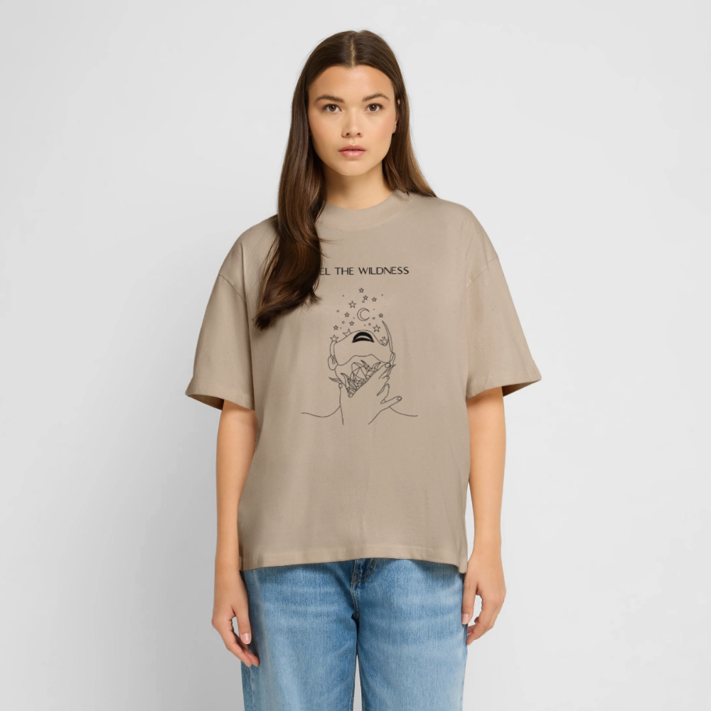 "Feel"Oversized Unisex Bio T-Shirt Blaster 2.0 - Steingrau