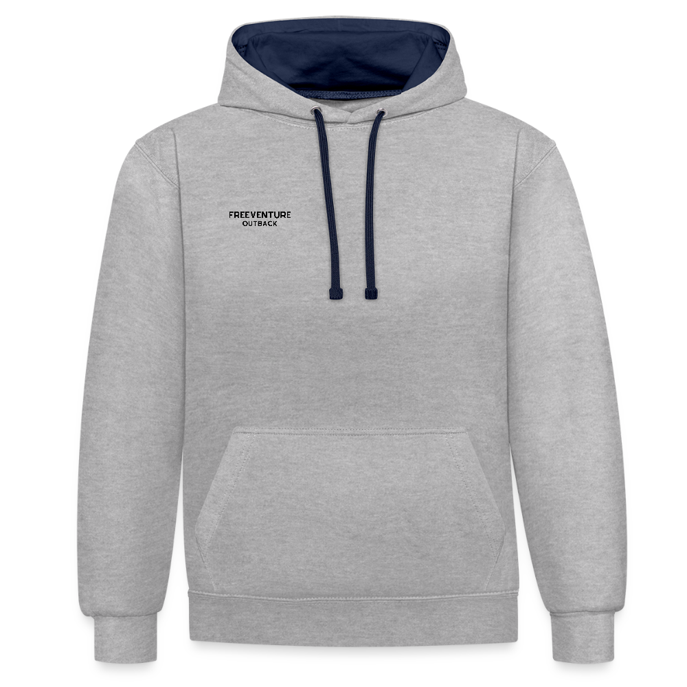 Kontrast-Hoodie – Zwei Farben, ein Look! - Grau meliert/Navy