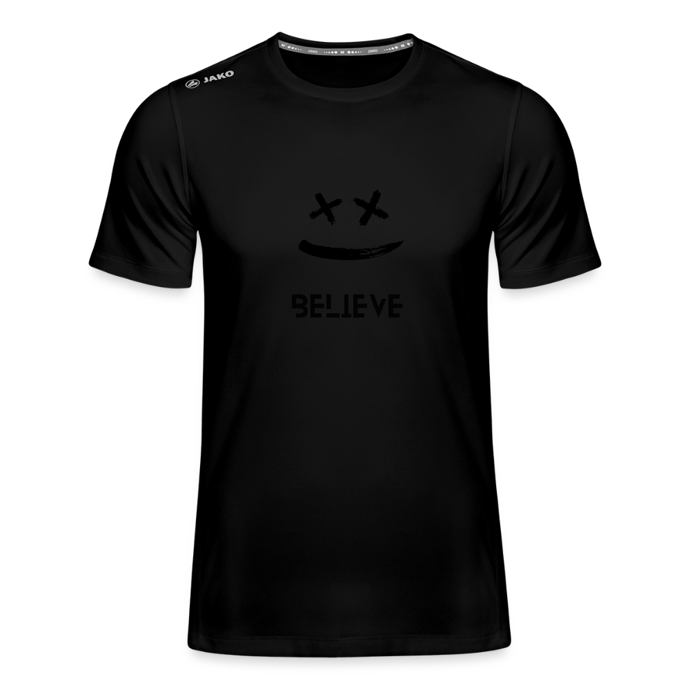 JAKO Männer T-Shirt Run 2.0 – Dein Laufshirt mit Motivation! 🏃‍♂️😊 - Schwarz