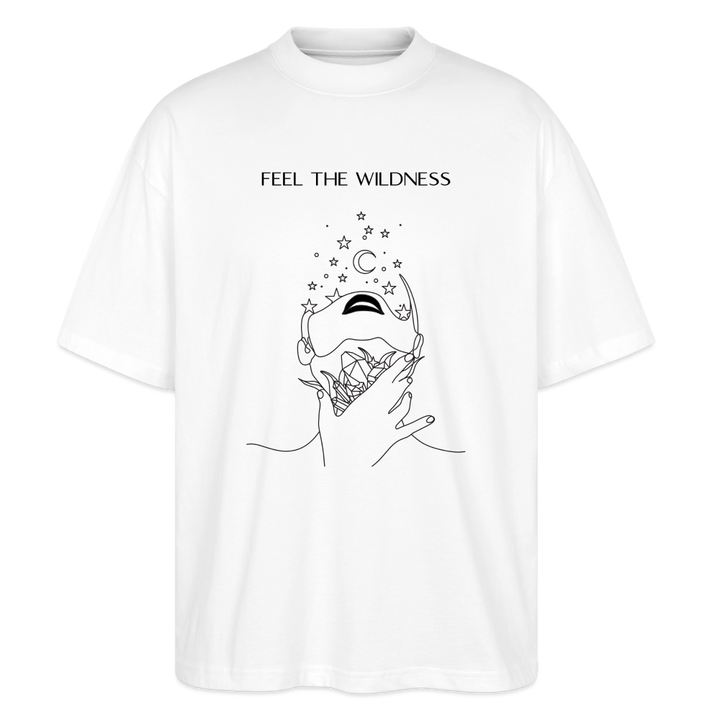 "Feel"Oversized Unisex Bio T-Shirt Blaster 2.0 - Weiß