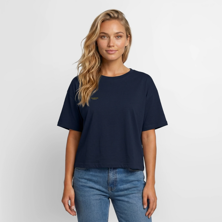 " Eye" Relaxed Fit Modal Cotton T-Shirt - Navy